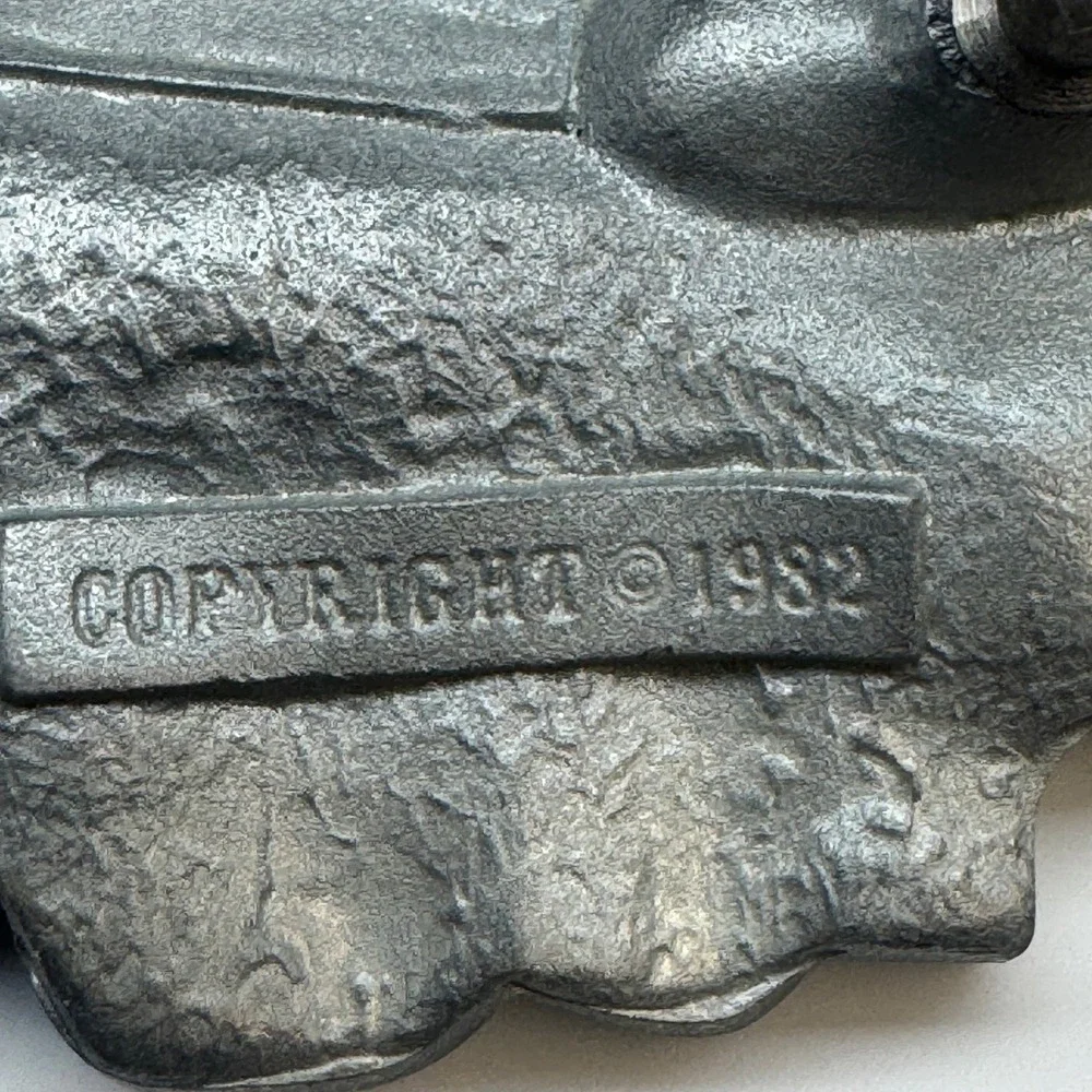 Tanker Truck Belt Buckle Pewter Tone Metal Made in Mexico‎ Reissue